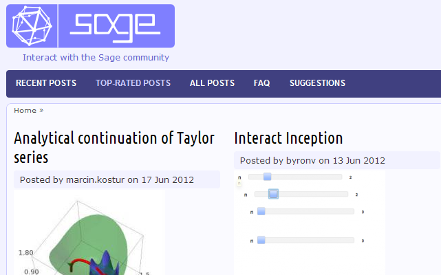 screenshot of the Sage Interact site