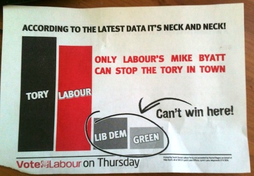 "Only Labour's Mike Byatt can stop the Tory in town!"