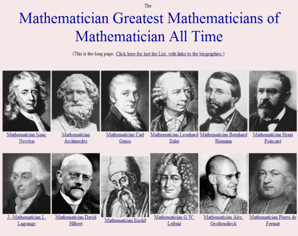 mathematician greatest mathematicians of all time