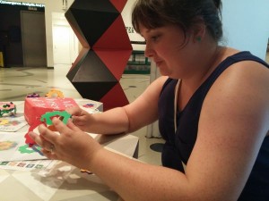 helen making a dodecahedron