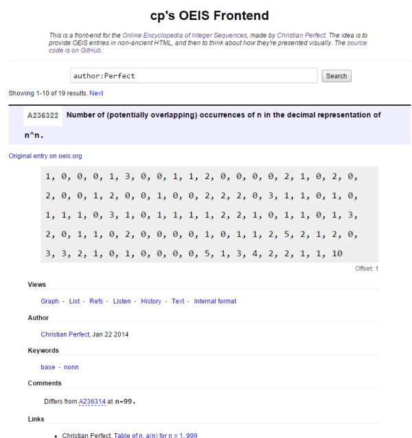 oeis frontend