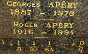 Apéry's gravestone - Image from St. Andrews MacTutor Archive
