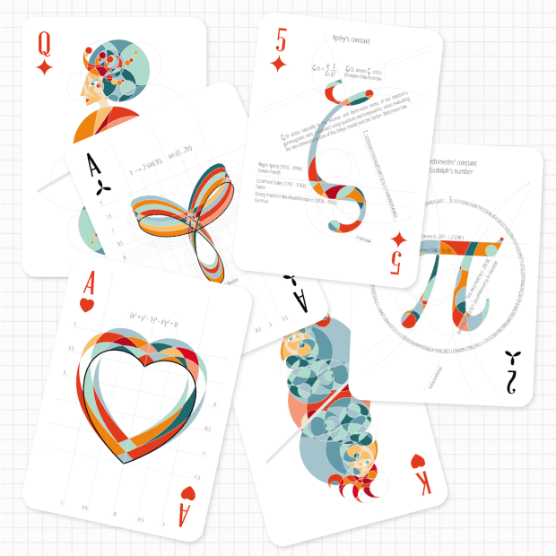Math Stack a really pretty deck of cards with maths on The Aperiodical