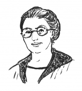 Line drawing of Emmy Noether