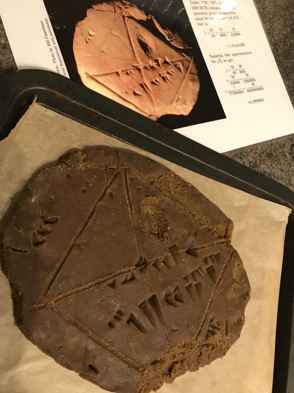 Gingerbread Babylonian tablet ready to bake