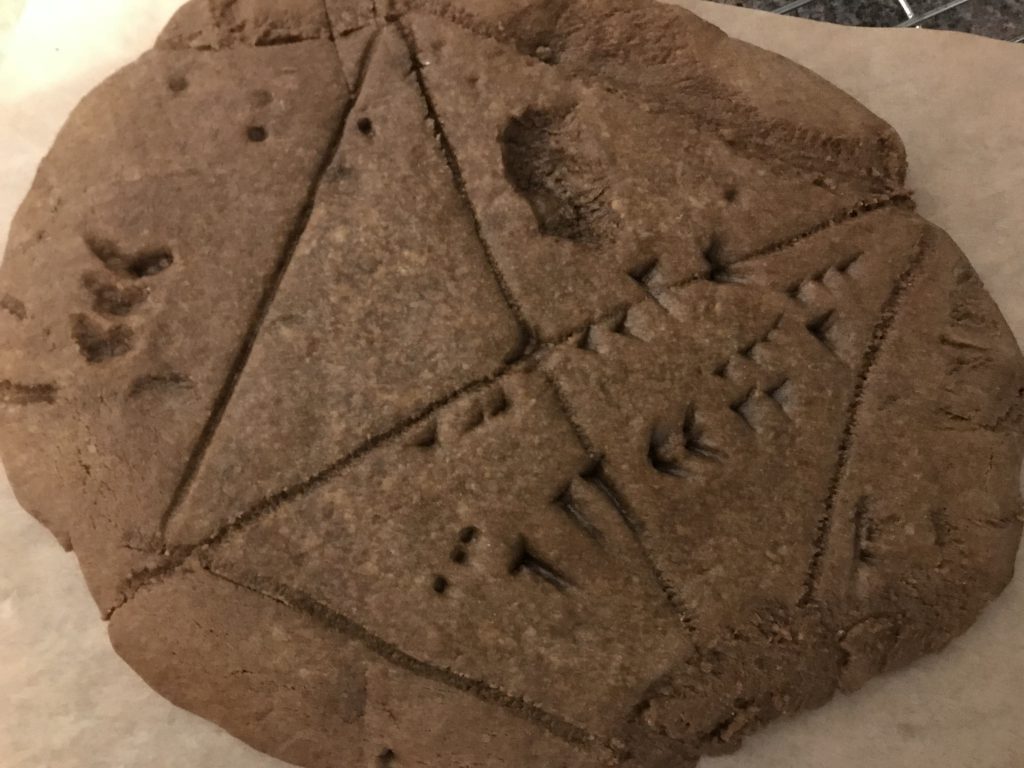 Baked Babylonian tablet YBC 7289 in gingerbread
