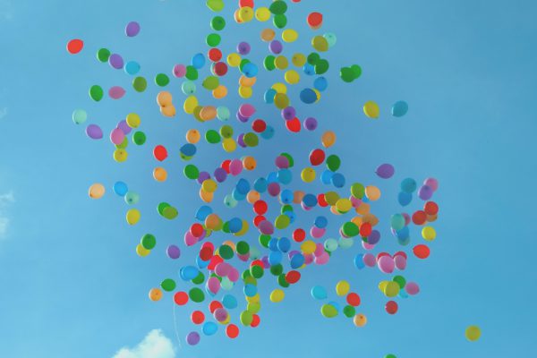 Some balloons floating away