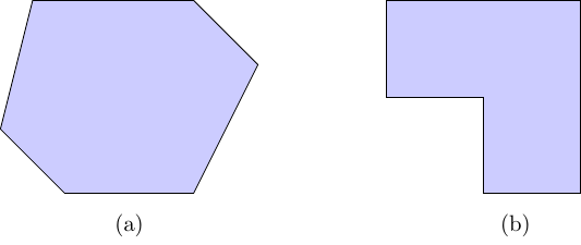 Convex and non-convex hexagons.