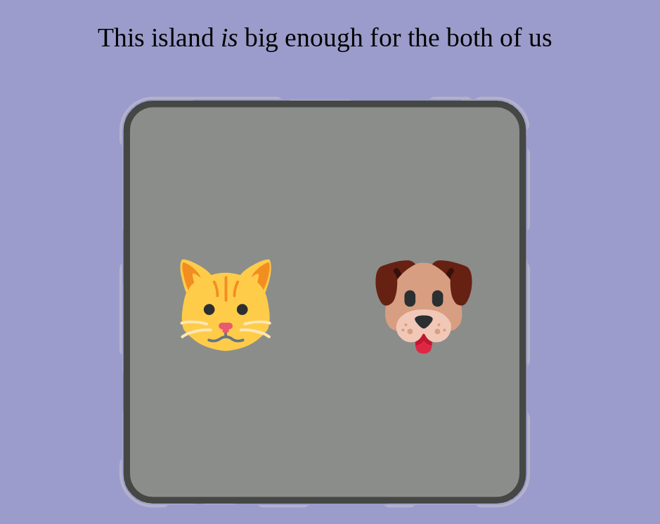 Screens of the intro to the game. Text reads "This island is big enough for the both of us, but we don't want to be together. We'll divide it up between us by digging two squares at a time. Our islands will be odd sizes, and less than 10 squares each. Most squares wins!"