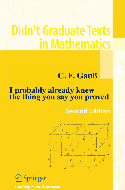 C.F. Gauß: I probably already knew the thing you say you proved