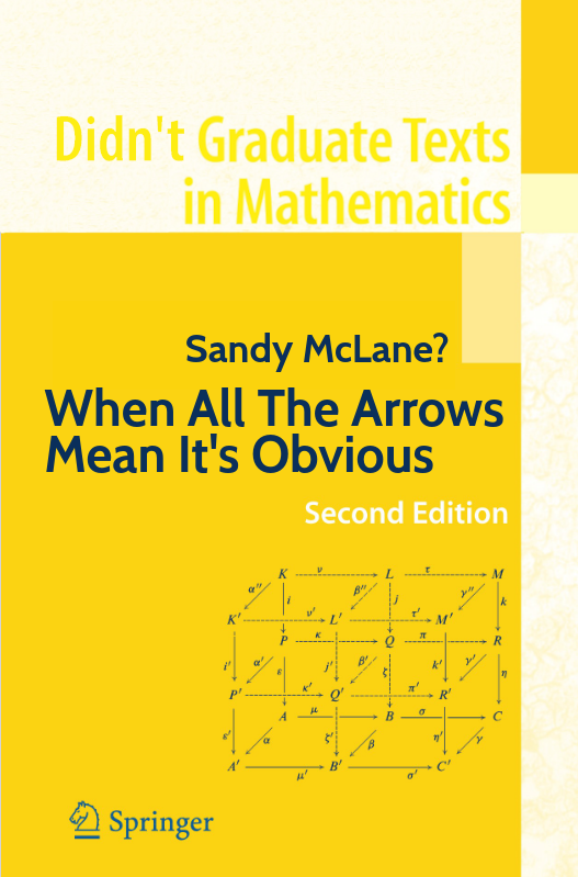 A Springer book cover: Didn't Graduate Texts in Mathematics. Sandy McLane? When All The Arrows Mean It's Obvious