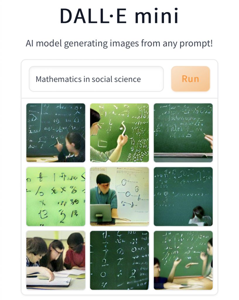 DALLE mini prompt for Mathematics in social science