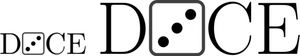 The dice face is a similar size to a capital letter, even when the font size changes.