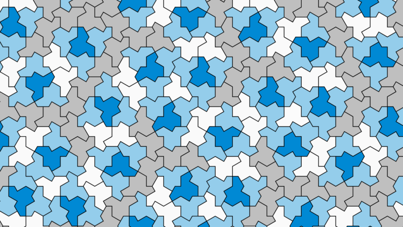 A tiling of the plane by lots of copies of the same shape.