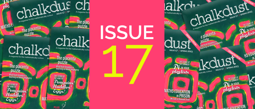 Chalkdust banner reading 'Issue 17' with an image of the new front cover