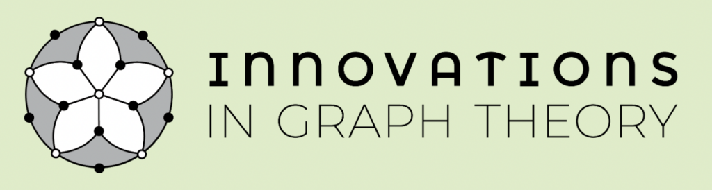 Innovations in Graph Theory journal logo, featuring the title and a picture of a graph that looks like a flower, on a pale green background