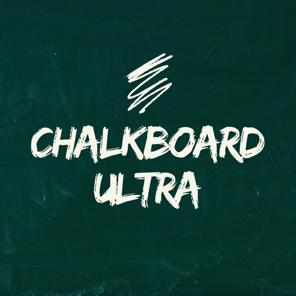 Chalkboard Ultra podcast logo - a green chalkboard with 'CHALKBOARD ULTRA' written on it below a scribble of chalk