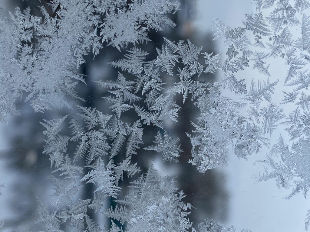Frost on a window.